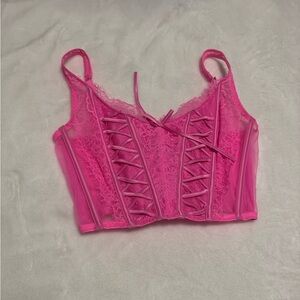 Pink Lace Corset Top